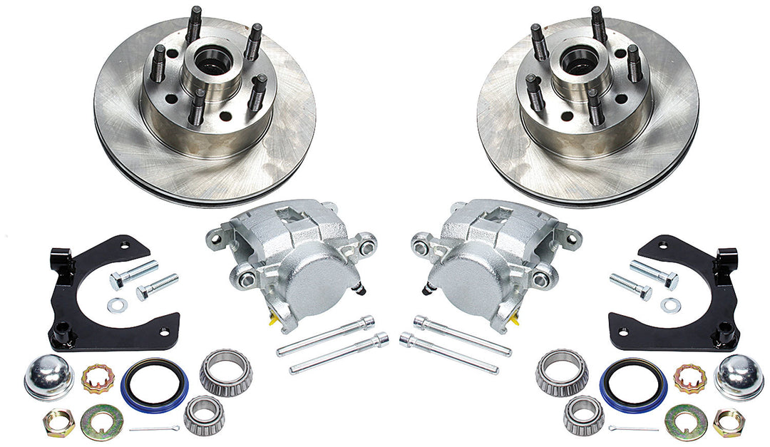 Allstar Brake System Front GM Metric 1 Piston Caliper 11.000" Plain Iron Rotor Offset Hub Kit ALL42030