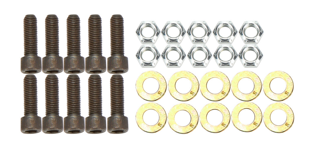Allstar Brake Rotor Bolt 5/16"-24 Thread 1" Allen Head Nuts / Washers Included Steel Set of 10 ALL42036
