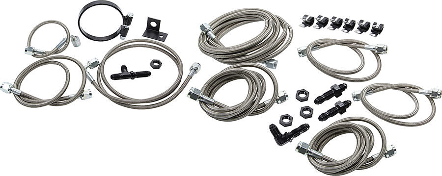 Allstar Brake Line Kit 3 AN Hose 4 AN Ends Fittings / Installation Hardware Braided Kit ALL42053