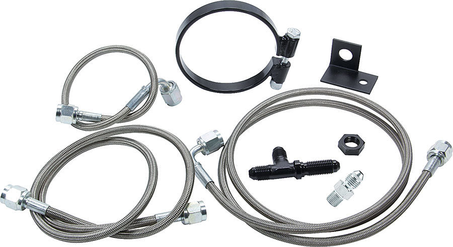 Allstar Brake Line Kit Rear 3 AN Hose 4 AN Ends Fittings / Installation Hardware Braided Kit ALL42058