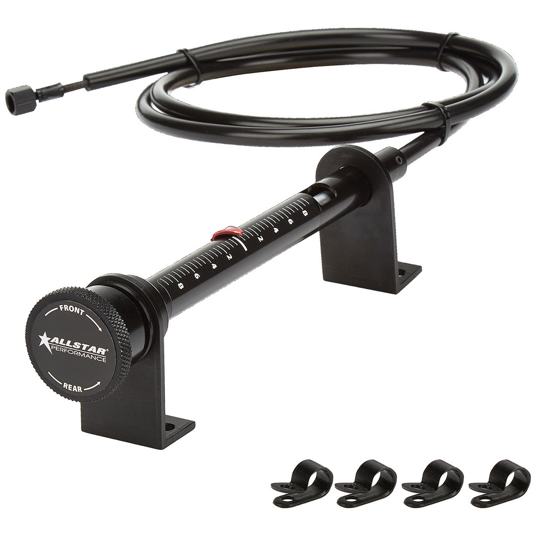 Allstar Brake Bias Adjuster Short Remote Panel Mount Bolt-On 3/8"-24 Thread 5 ft Cable Kit ALL42073
