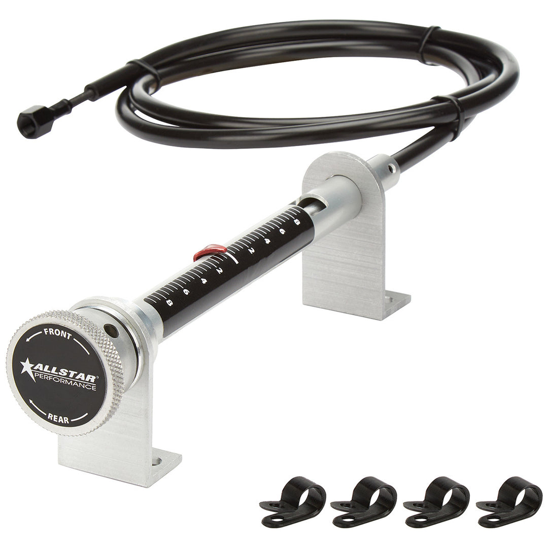 Allstar Brake Bias Adjuster Short Remote Panel Mount Bolt-On 3/8"-24 Thread 5 ft Cable Kit ALL42074