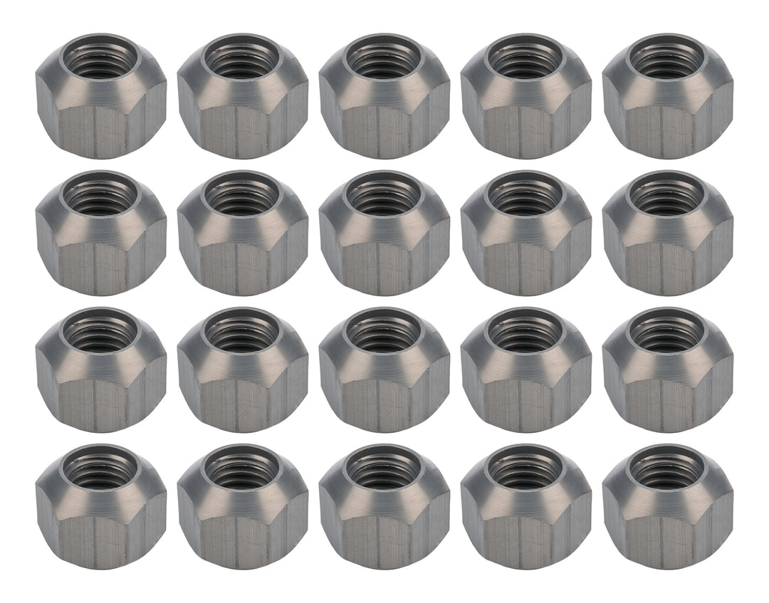 Allstar Lug Nut Hard Coat 5/8"-11 Thread 1" Hex Head Double 45 Degree Seat Open End Set of 20 ALL44097-20