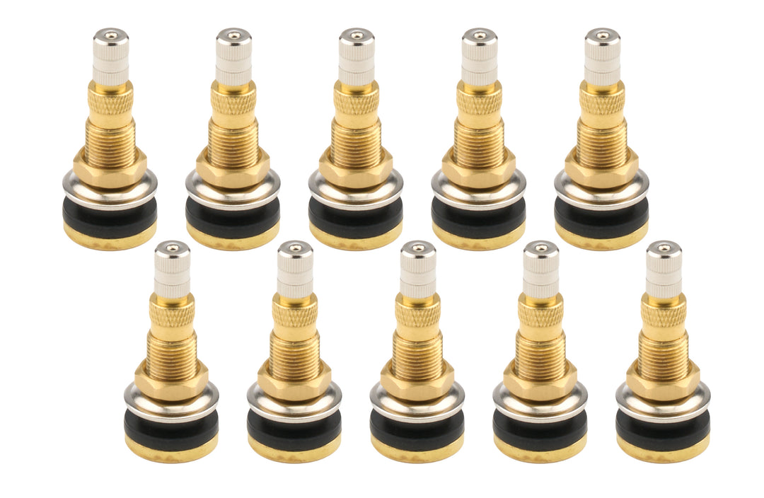 Allstar Valve Stem Fast-Flow Bolt On 5/8" Rim Hole Brass Natural Set of 10 ALL44164-10