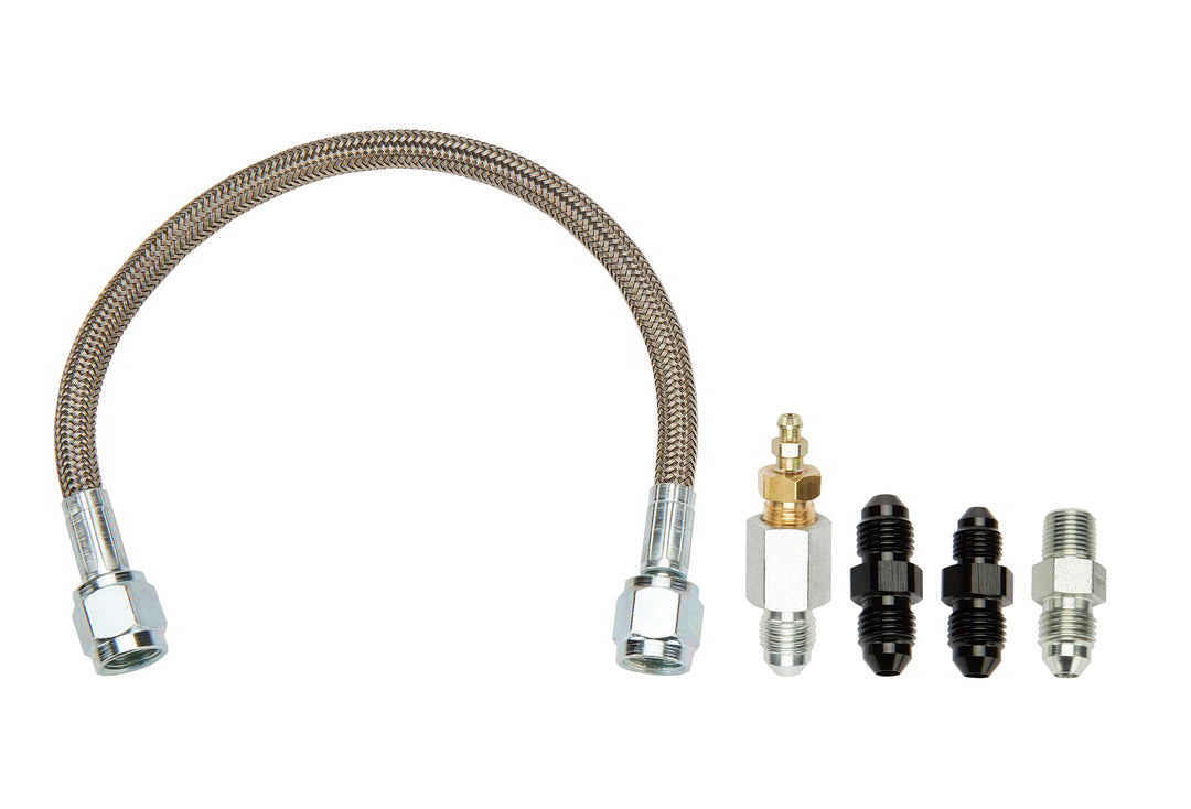 Allstar Remote Bleeder Kit 4 AN Female Hose 10" Fittings Included Stainless Braided Kit ALL46102