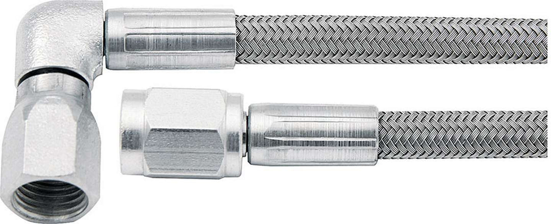 Allstar AN Hose Assembly 14" 3 AN Hose 3 AN Straight Female to 3 AN Forged 90 Degree Female ALL46302-14