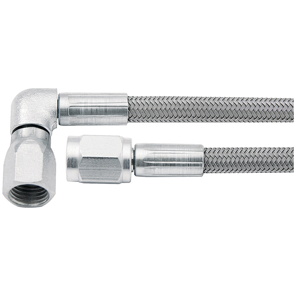Allstar AN Hose Assembly 28" 3 AN Hose 3 AN Straight Female to 3 AN Forged 90 Degree Female ALL46302-28