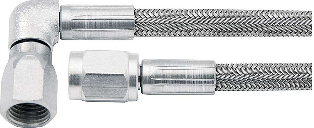 Allstar AN Hose Assembly 6" 3 AN Hose 3 AN Straight Female to 3 AN Forged 90 Degree Female ALL46302-6