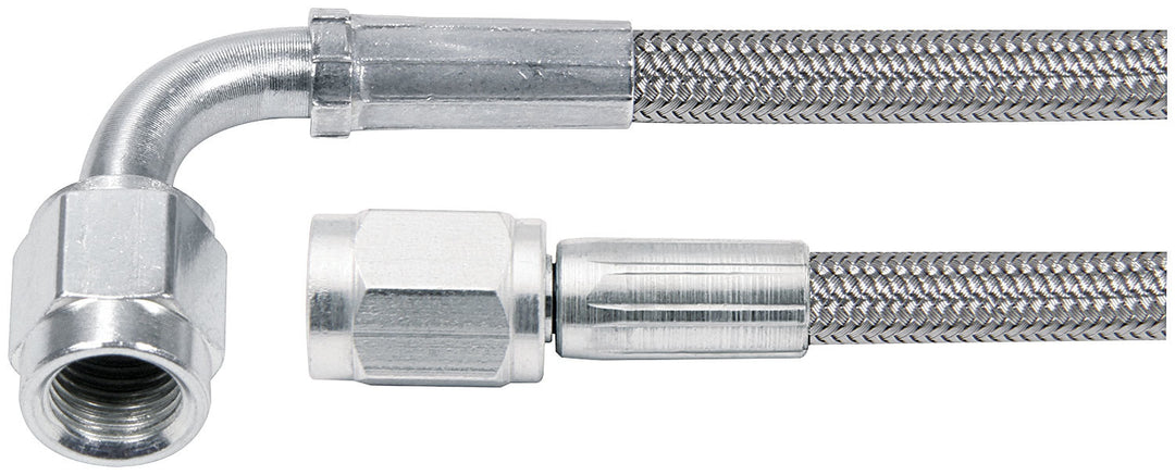 Allstar AN Hose Assembly 12" 3 AN Hose 3 AN Straight Female to 3 AN Tube 90 Degree Female ALL46304-12