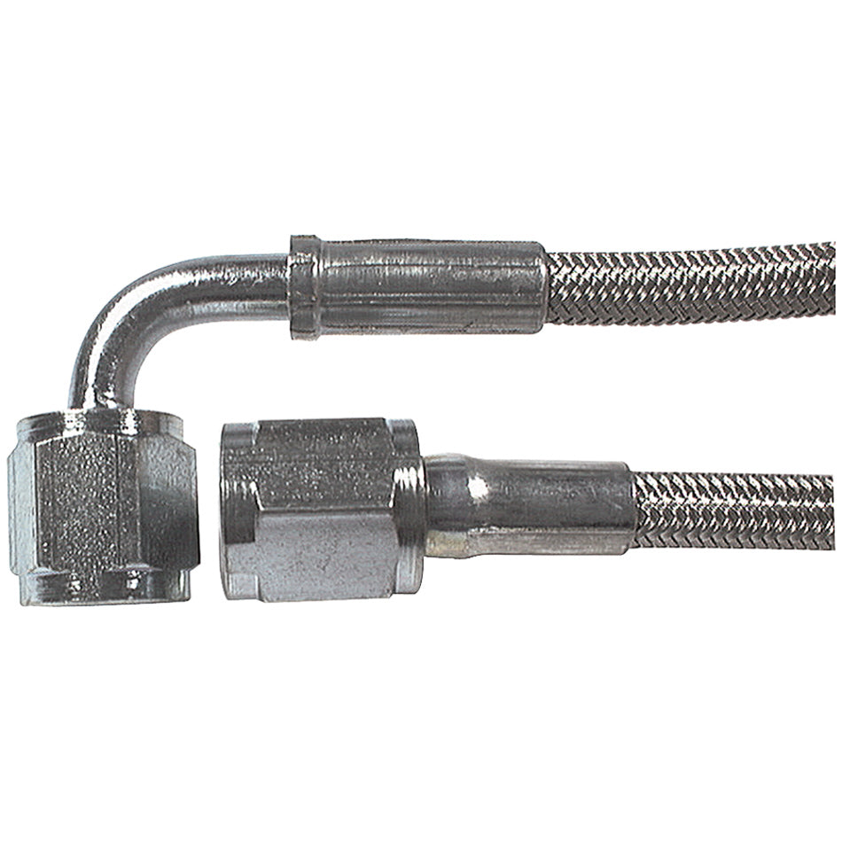 Allstar AN Hose Assembly 60" 3 AN Hose 4 AN Straight Female to 4 AN 90 Degree Female Braided ALL46312-60