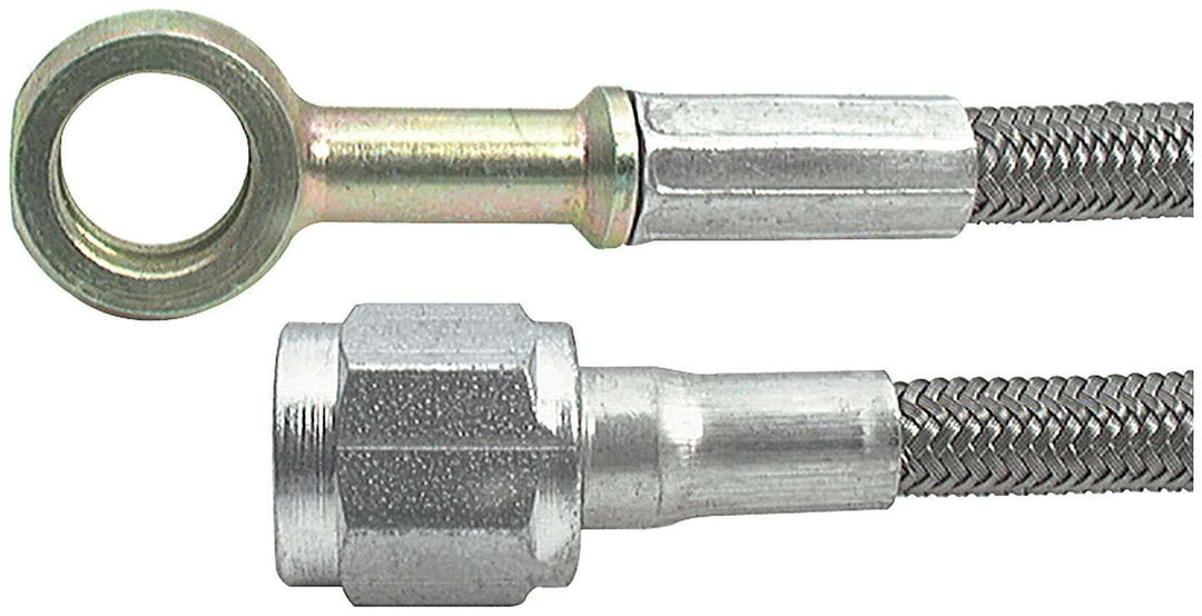 Allstar AN Hose Assembly 44" 3 AN Hose 3 AN Straight Female to 10 mm Straight Banjo Braided ALL46340-44