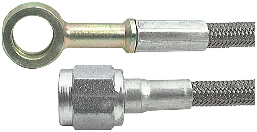 Allstar AN Hose Assembly 24" 3 AN Hose 4 AN Straight Female to 10 mm Straight Banjo Braided ALL46341-24