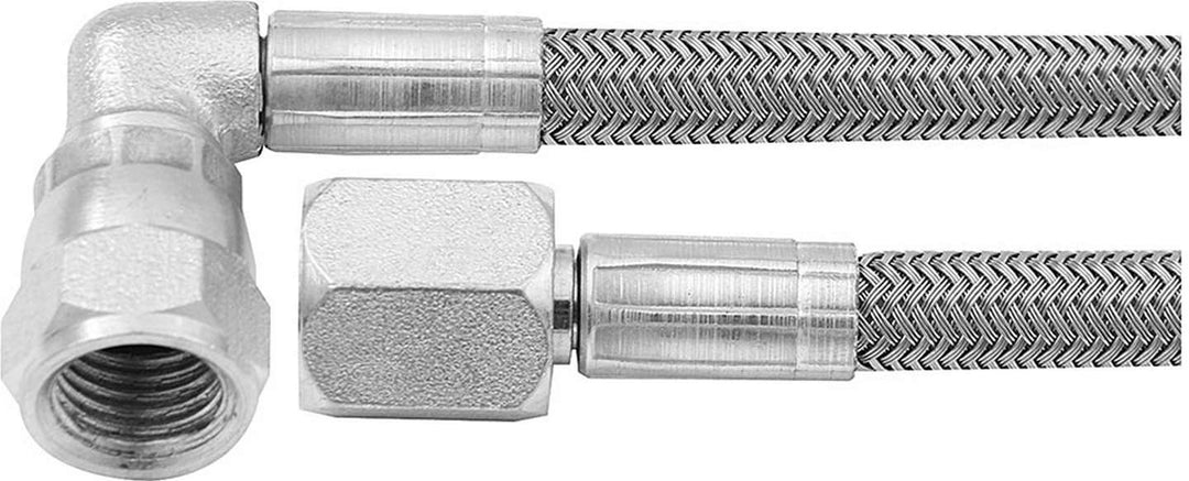 Allstar AN Hose Assembly 21" 4 AN Hose 4 AN Straight Female to 4 AN Forged 90 Degree Female ALL46402-21