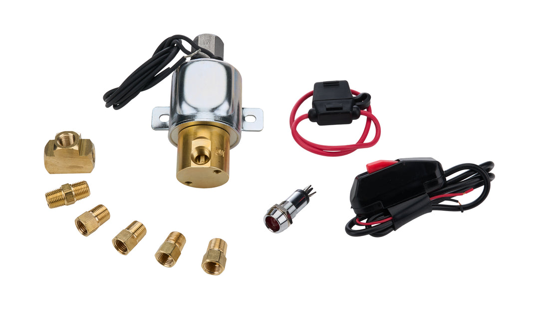 Allstar Line Lock Master 1/8" NPT Inlet 1/8" NPT Outlet Brake Solenoid / Fittings / Fuse Kit ALL48012