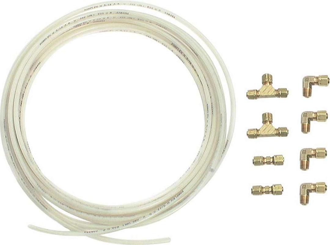 Allstar Nylon Brake Line 3/16" ID 35 ft Hose Fittings Brass / Nylon Universal Kit ALL48030