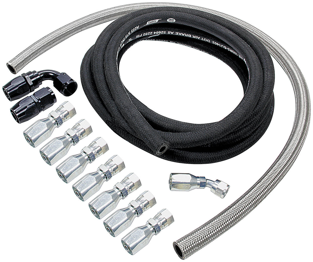 Allstar Power Steering Hose Kit Hose Ends Rubber Hose Rack And Pinion Steering Kit ALL48200