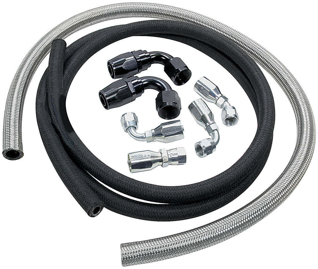 Allstar Power Steering Hose Kit Hose Ends Rubber Hose Stock Style Steering Boxes Kit ALL48204