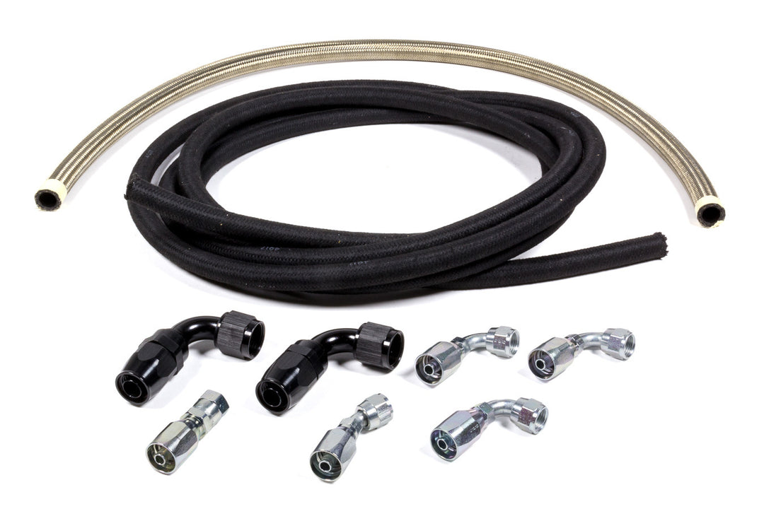 Allstar Power Steering Hose Kit Hose Ends Bell Housing Mounted Pump Steering Box Kit ALL48205