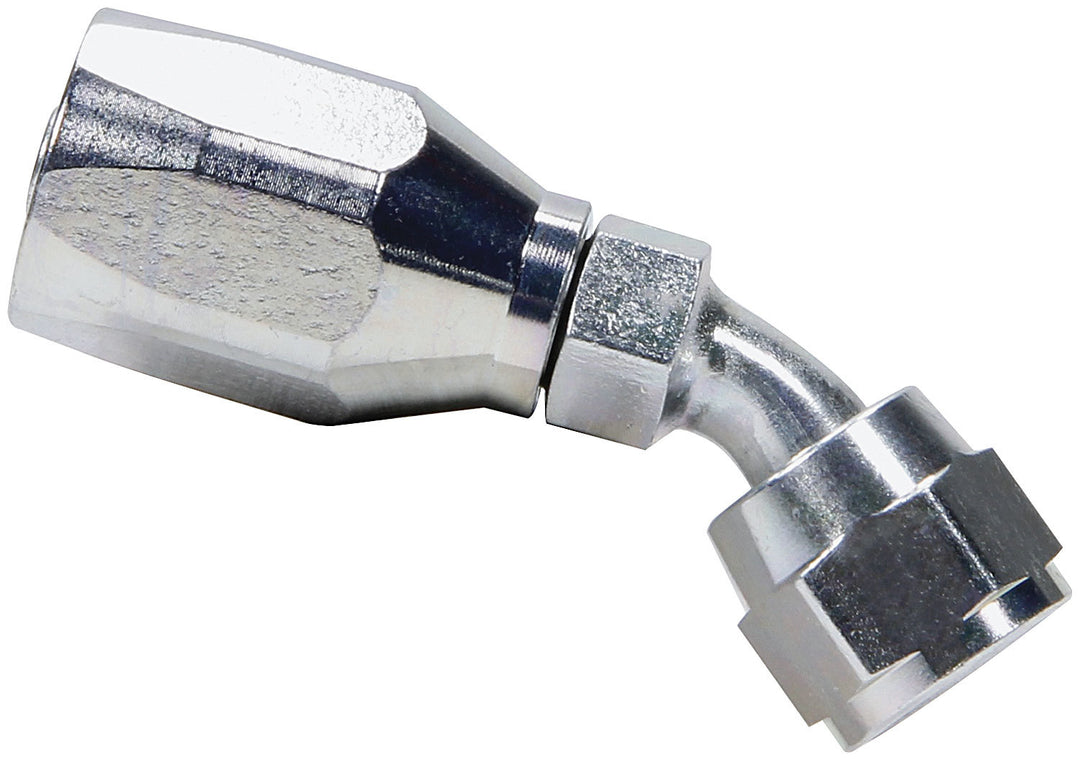 Allstar Fitting Hose End Power Steering 45 Degree 6 AN Hose to 6 AN Female Steel Natural ALL48272