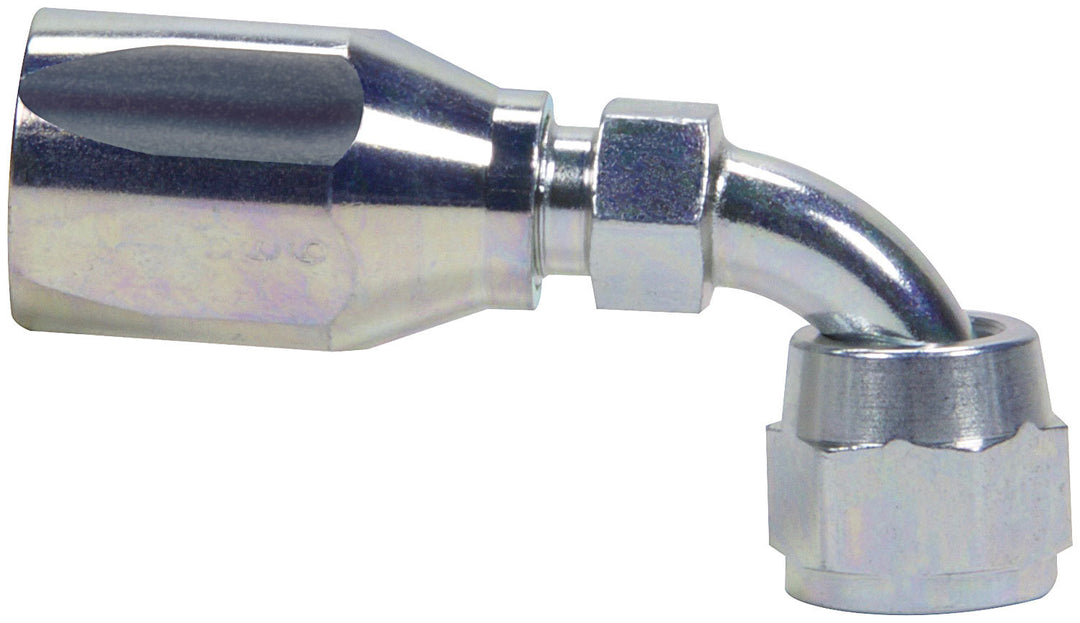 Allstar Fitting Hose End Power Steering 90 Degree 6 AN Hose to 6 AN Female Steel Natural ALL48273