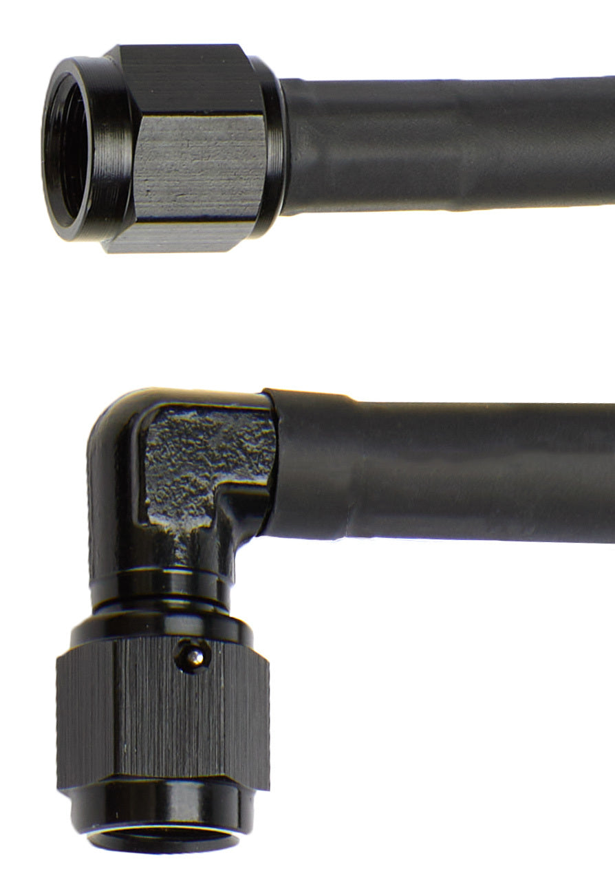 Allstar AN Hose Assembly 48" 4 AN Hose 4 AN Straight Female to 4 AN 90 Degree Female Aluminum ALL48408