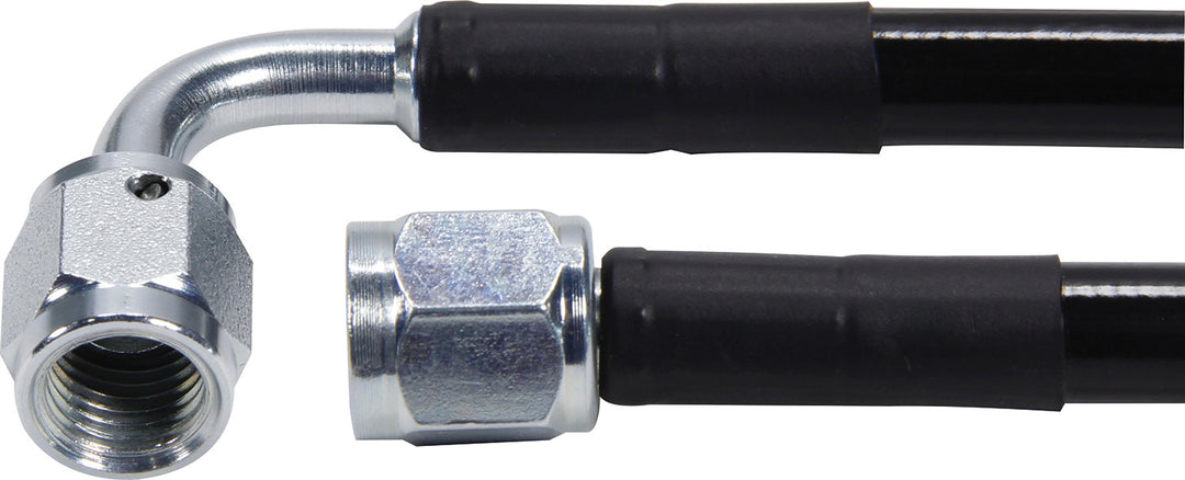 Allstar AN Hose Assembly 24" 3 AN Hose 3 AN Straight Female to 3 AN 90 Degree Female Steel ALL48434-24