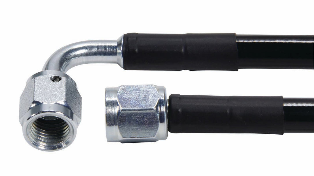 Allstar AN Hose Assembly 21" 4 AN Hose 4 AN Straight Female to 4 AN 90 Degree Female Steel ALL48444-21