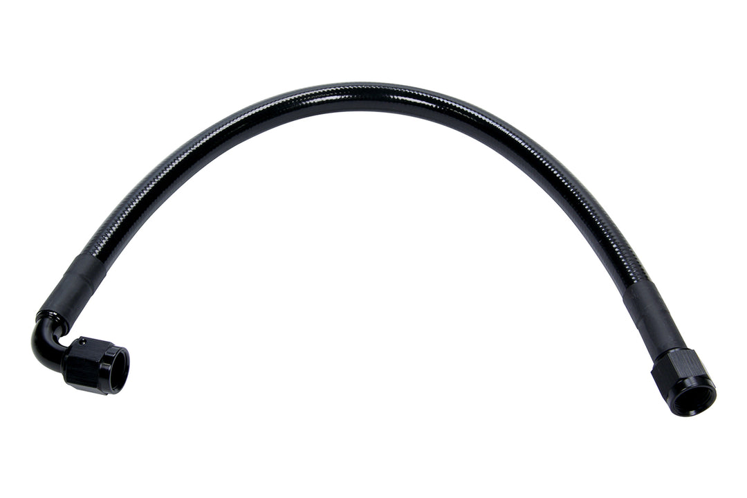 Allstar AN Hose Assembly 12" 6 AN Hose 6 AN Straight to 6 AN 90 Degree Female Braided ALL48466-12