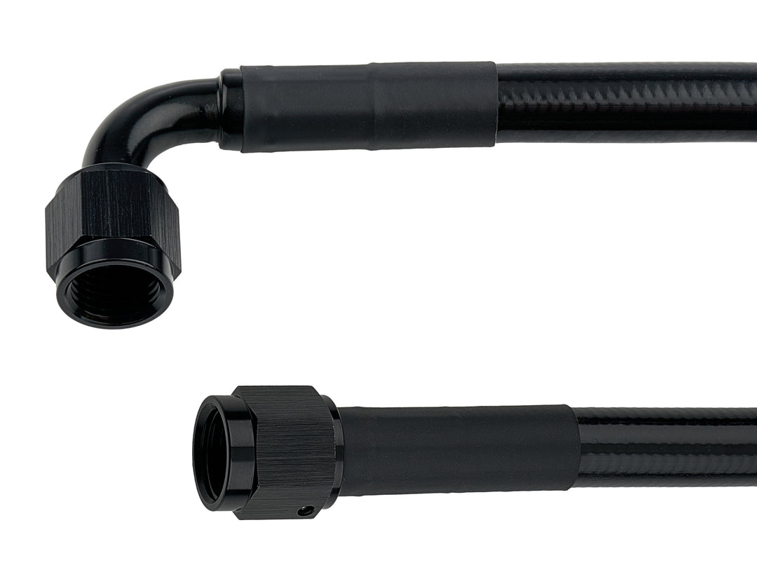 Allstar AN Hose Assembly 21" 6 AN Hose 6 AN Straight to 6 AN 90 Degree Female Braided ALL48466-21