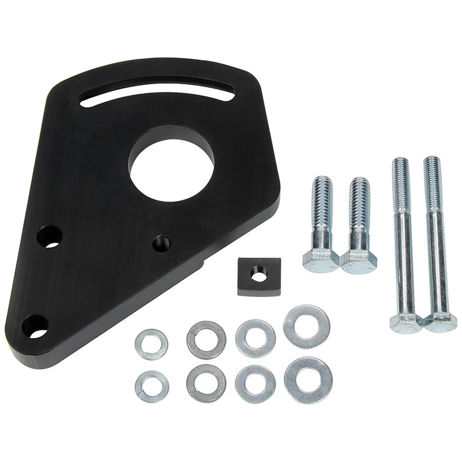 Allstar Power Steering Pump Bracket Driver Side Block Mount Aluminum Black Anodized Short Kit ALL48502