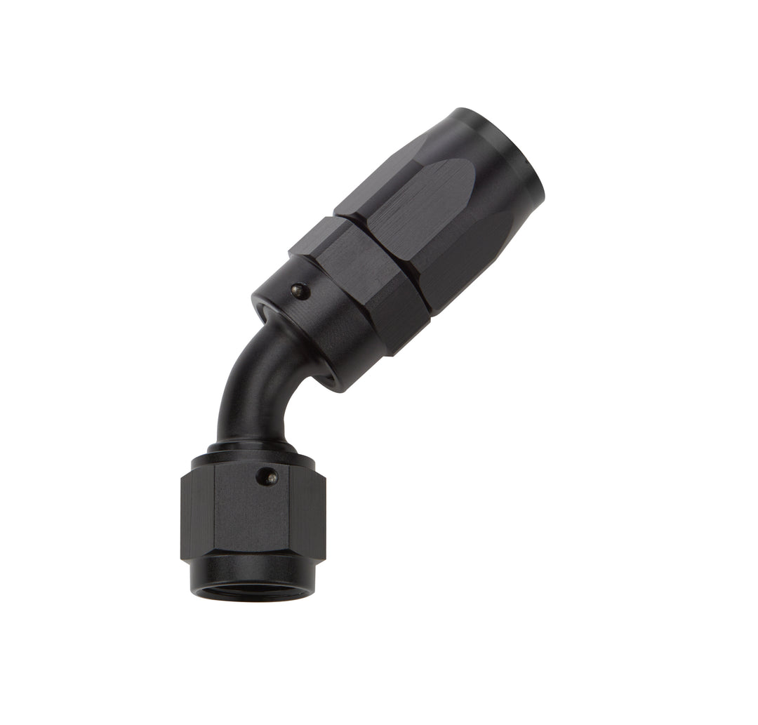 Allstar Fitting Hose End 45 Degree 6 AN Hose to 6 AN Female Swivel Aluminum Black Anodized ALL49332
