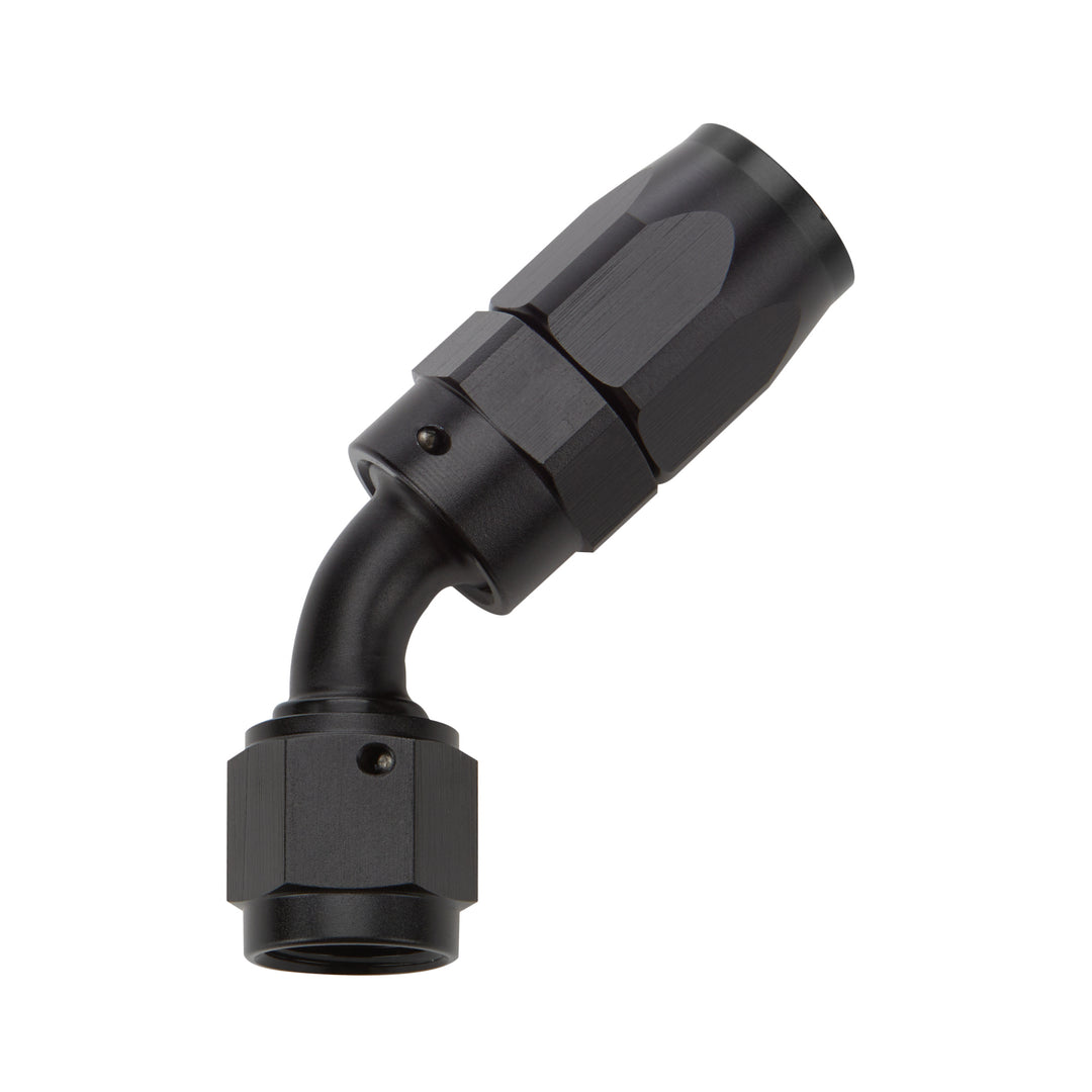 Allstar Fitting Hose End 45 Degree 12 AN Hose to 12 AN Female Swivel Aluminum Black Anodized ALL49335