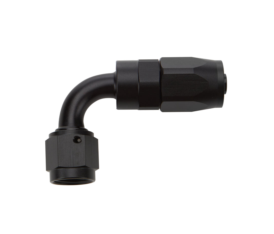 Allstar Fitting Hose End 90 Degree 6 AN Hose to 6 AN Female Swivel Aluminum Black Anodized ALL49352