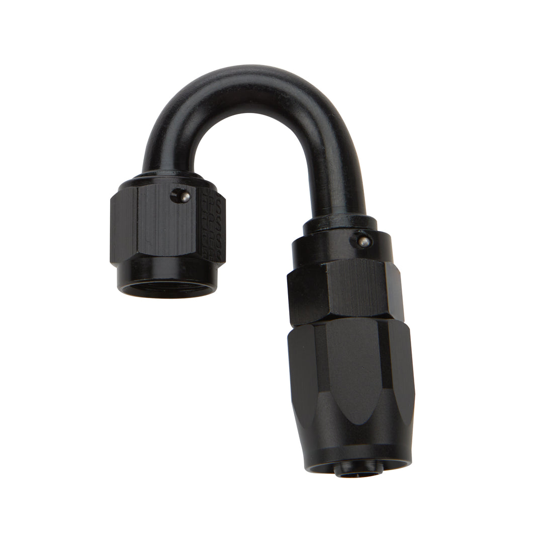 Allstar Fitting Hose End 180 Degree 8 AN Hose to 8 AN Female Swivel Aluminum Black Anodized ALL49383
