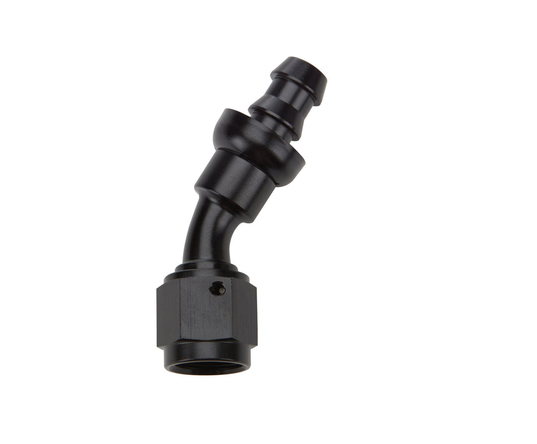 Allstar Fitting Hose End 30 Degree 6 AN Hose Barb to 6 AN Female Aluminum Black Anodized ALL49422