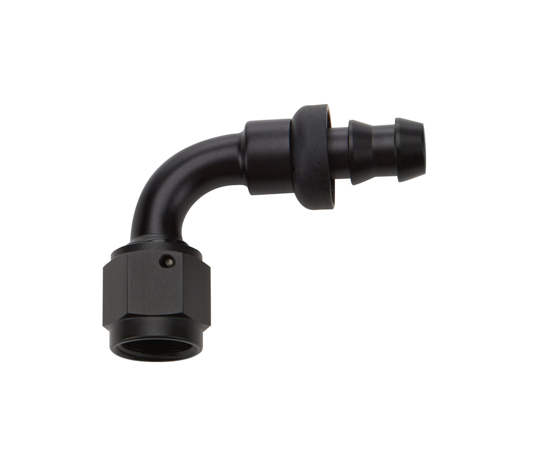 Allstar Fitting Hose End 90 Degree 6 AN Hose Barb to 6 AN Female Aluminum Black Anodized ALL49452