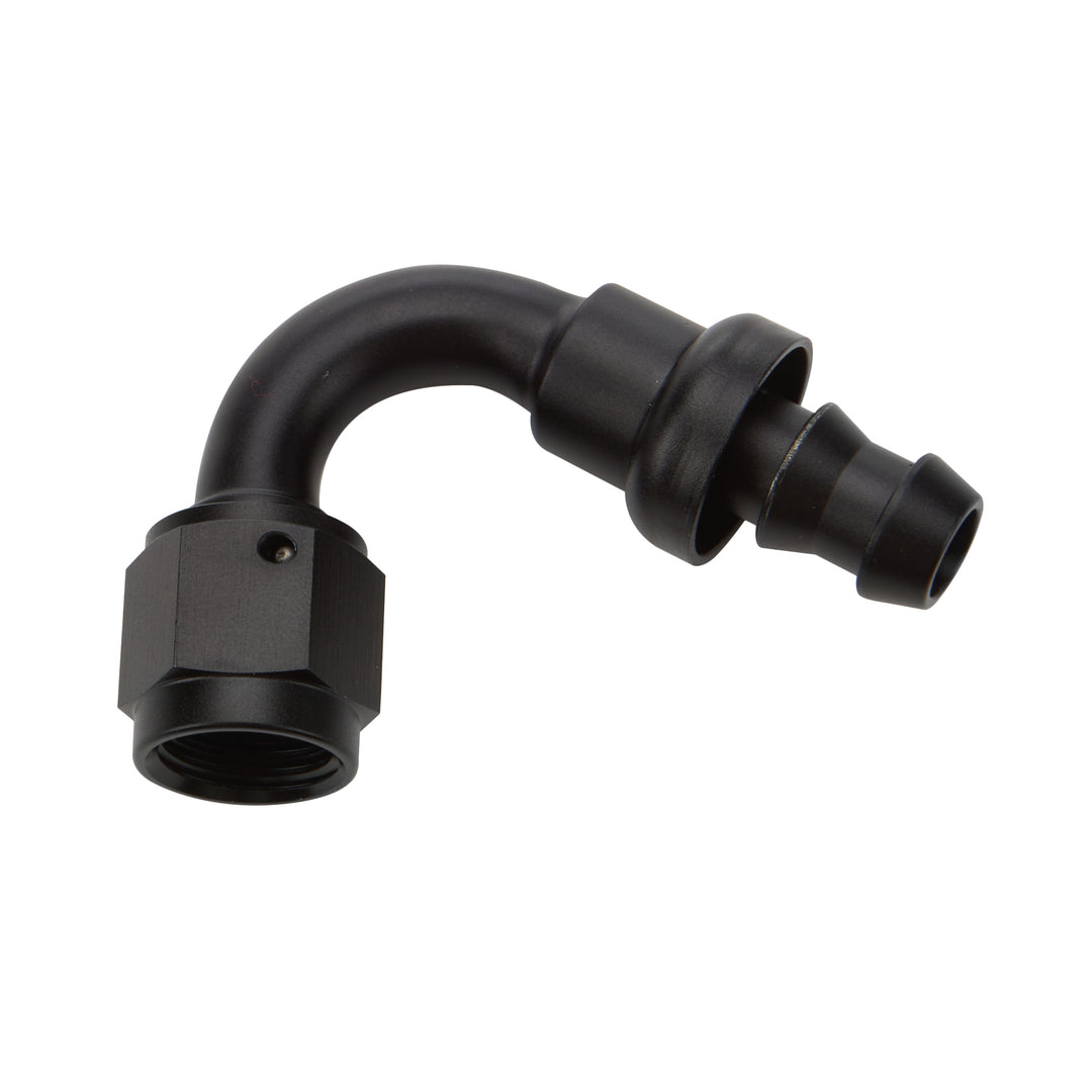 Allstar Fitting Hose End 120 Degree 10 AN Hose Barb to 10 AN Female Aluminum Black Anodized ALL49464