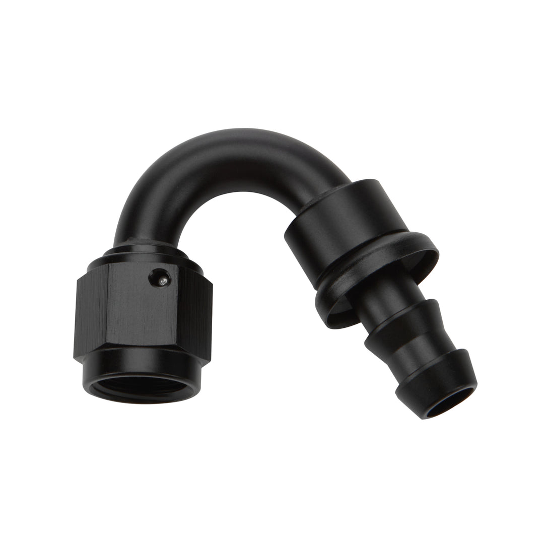 Allstar Fitting Hose End 150 Degree 12 AN Hose Barb to 12 AN Female Aluminum Black Anodized ALL49475