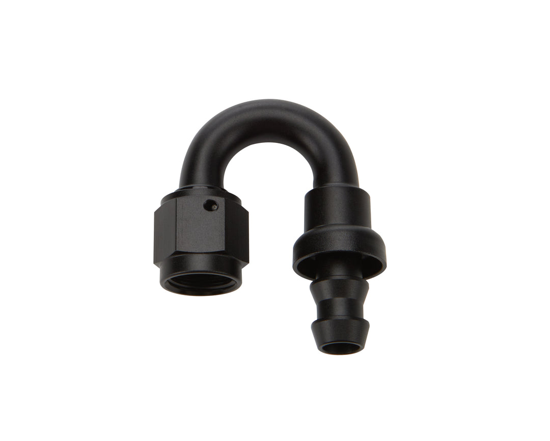 Allstar Fitting Hose End 180 Degree 6 AN Hose Barb to 6 AN Female Aluminum Black Anodized ALL49482