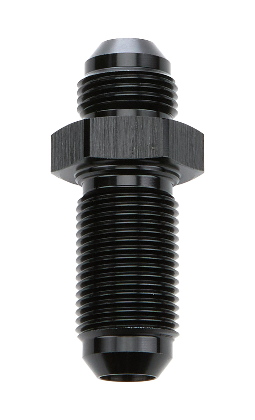 Allstar Fitting Bulkhead Straight 8 AN Male to 8 AN Male Bulkhead Aluminum Black Anodized ALL49613