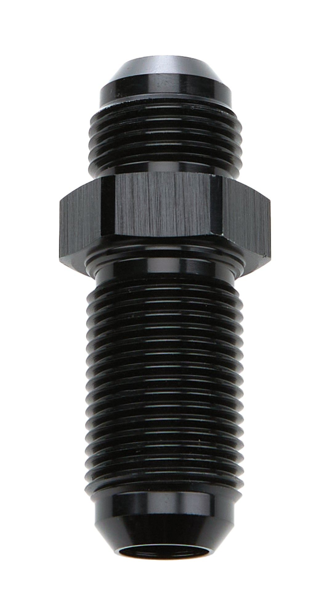 Allstar Fitting Bulkhead Straight 10 AN Male to 10 AN Male Bulkhead Aluminum Black Anodized ALL49614