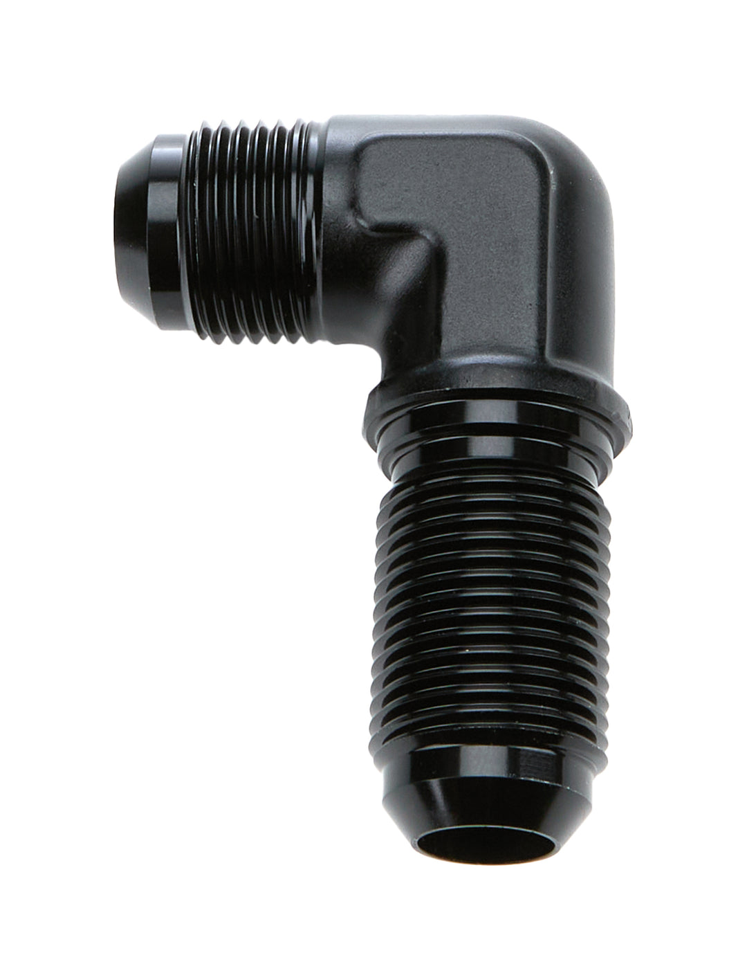 Allstar Fitting Bulkhead 90 Degree 10 AN Male to 10 AN Male Bulkhead Aluminum Black Anodized ALL49624