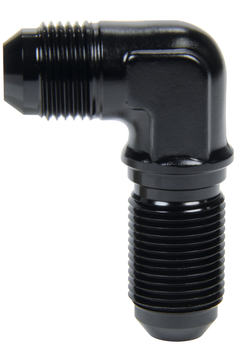 Allstar Fitting Bulkhead 90 Degree 12 AN Male to 12 AN Male Bulkhead Aluminum Black Anodized ALL49625