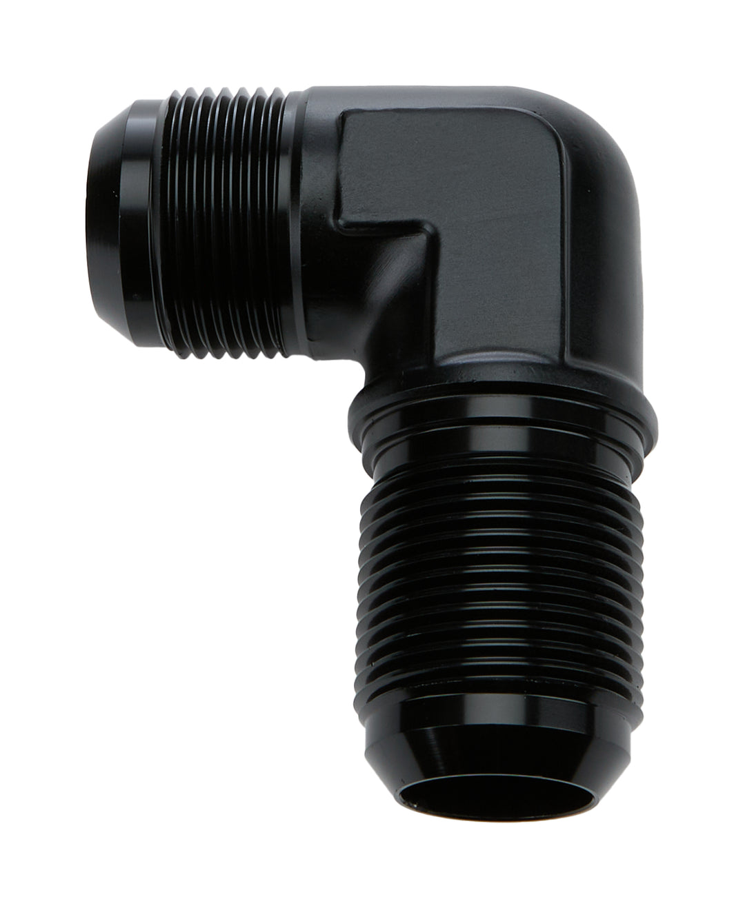 Allstar Fitting Bulkhead 90 Degree 16 AN Male to 16 AN Male Bulkhead Aluminum Black Anodized ALL49626