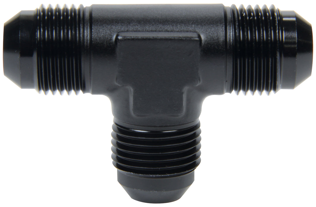 Allstar Fitting Adapter Tee 8 AN Male x 8 AN Male x 8 AN Male Aluminum Black Anodized ALL49643