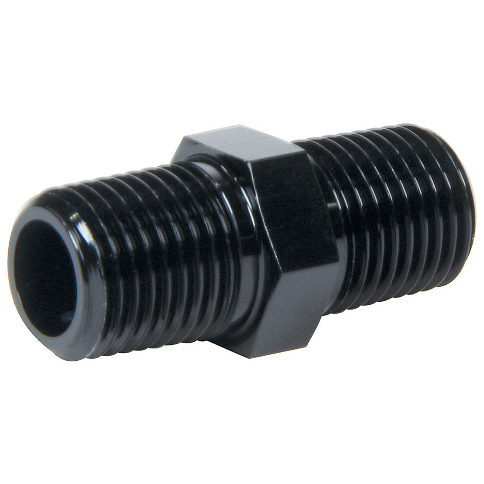 Allstar Fitting Adapter Straight 1/4" NPT Male to 1/4" NPT Male Aluminum Black Anodized ALL49781