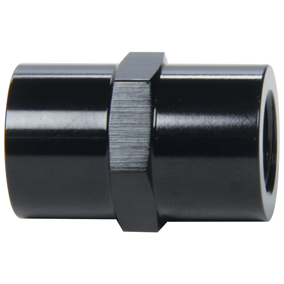 Allstar Fitting Adapter Straight 1/8" NPT Female to 1/8" NPT Female Aluminum Black Anodized ALL49785