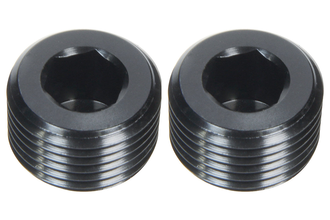 Allstar Fitting Plug 1/4" NPT Allen Head Aluminum Black Anodized Pair ALL49802
