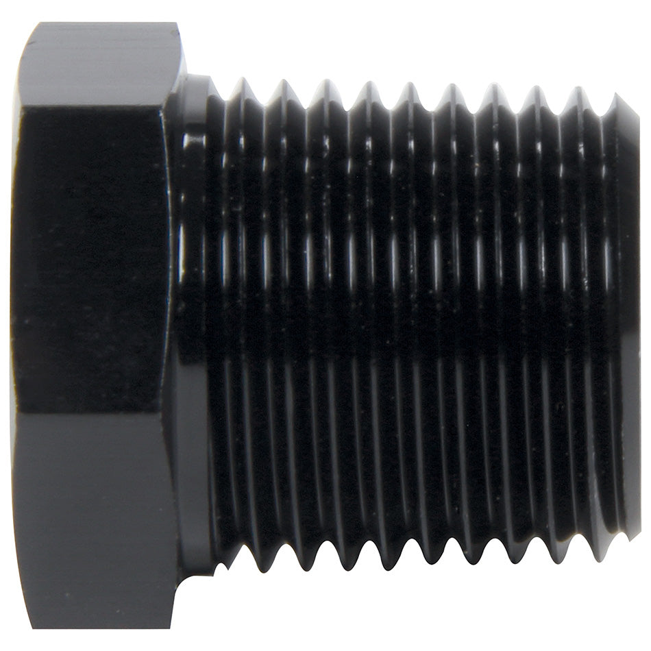 Allstar Fitting Plug 1/4" NPT Hex Head Aluminum Black Anodized ALL49823