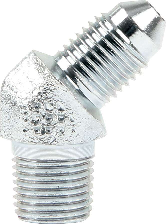 Allstar Fitting Adapter 45 Degree 3 AN Male to 1/8" NPT Male Steel Zinc Oxide ALL50010